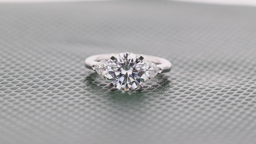 JB Star Platinum Three Stone Semi Engagement Ring