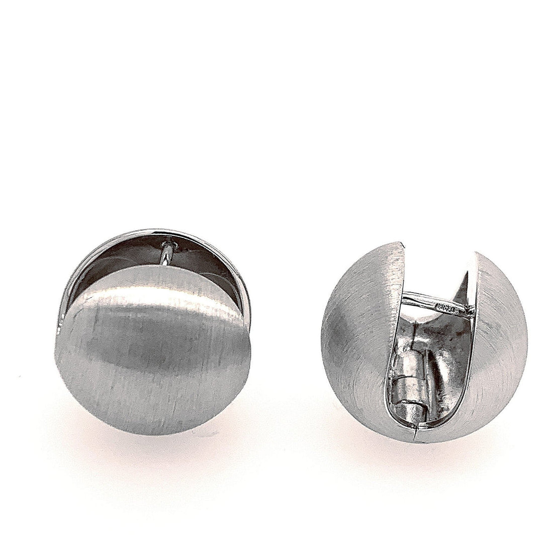 Sterling Silver Chunky Sphere Huggie Earrings by Breuning