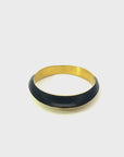 18kt Gold & Black Enamel Men's Ring