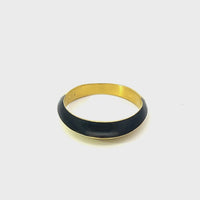 18kt Gold & Black Enamel Men's Ring