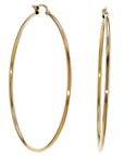 Yellow Gold Tube Hoop Earrings by Carla | Nancy B. 1.5x70mm
