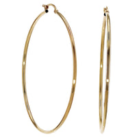 Yellow Gold Tube Hoop Earrings by Carla | Nancy B. 1.5x70mm