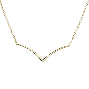 Yellow Gold Curved V Pendant Necklace by Carla | Nancy B.
