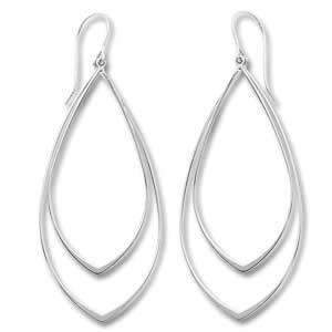 Carla | Nancy B. Double Pointed Drop Earrings white gold