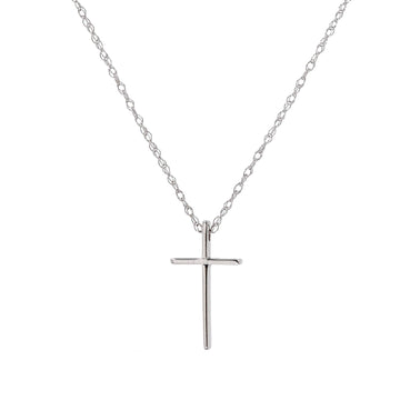 White Gold Cross Pendant Necklace by Carla | Nancy B.