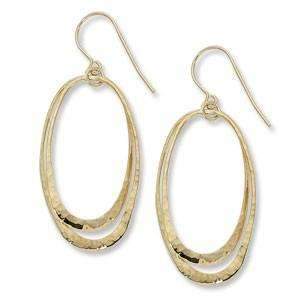 Carla | Nancy B. Hammered Oval Dual Orbit Earrings