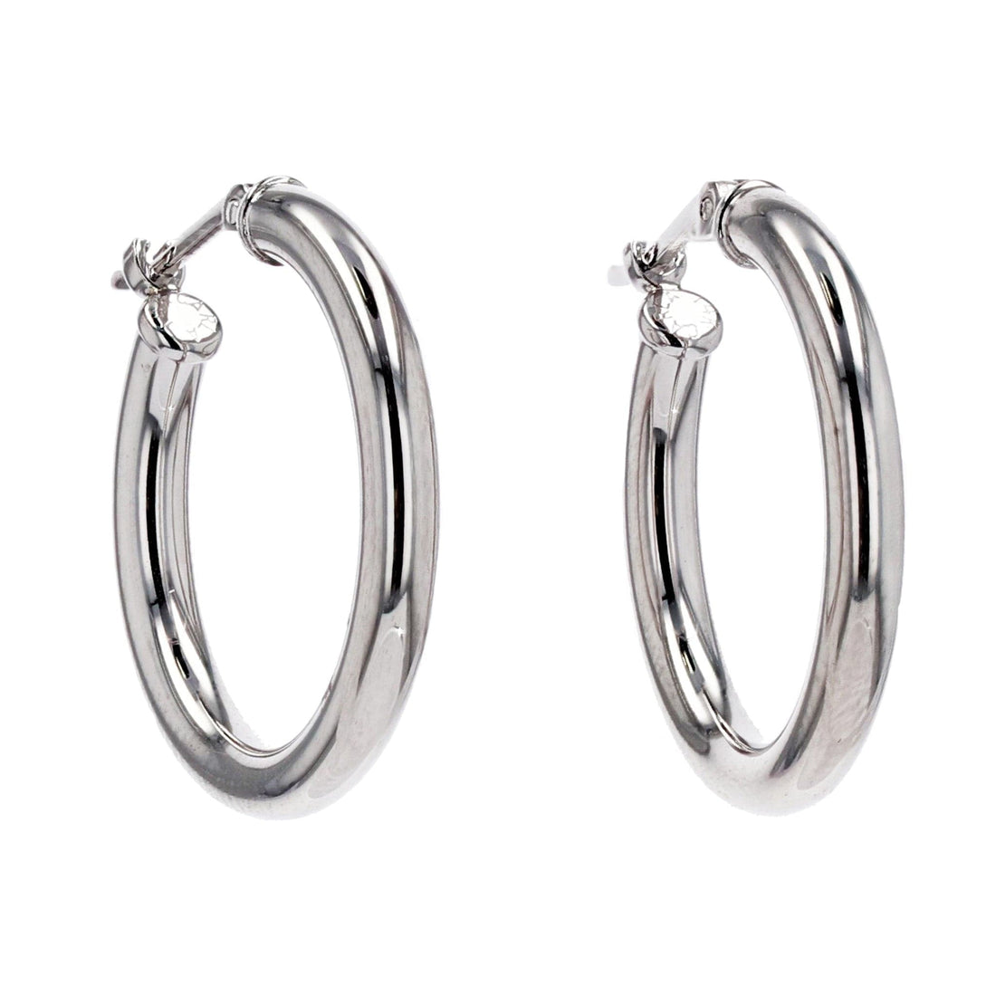 Silver Hoop Earrings, Large Hoop Earrings, Silver Hoops, Big Thick Hoops  Simple Women Earrings, Silver 2 Big Snap Circle Hoop Jewelry Gift 