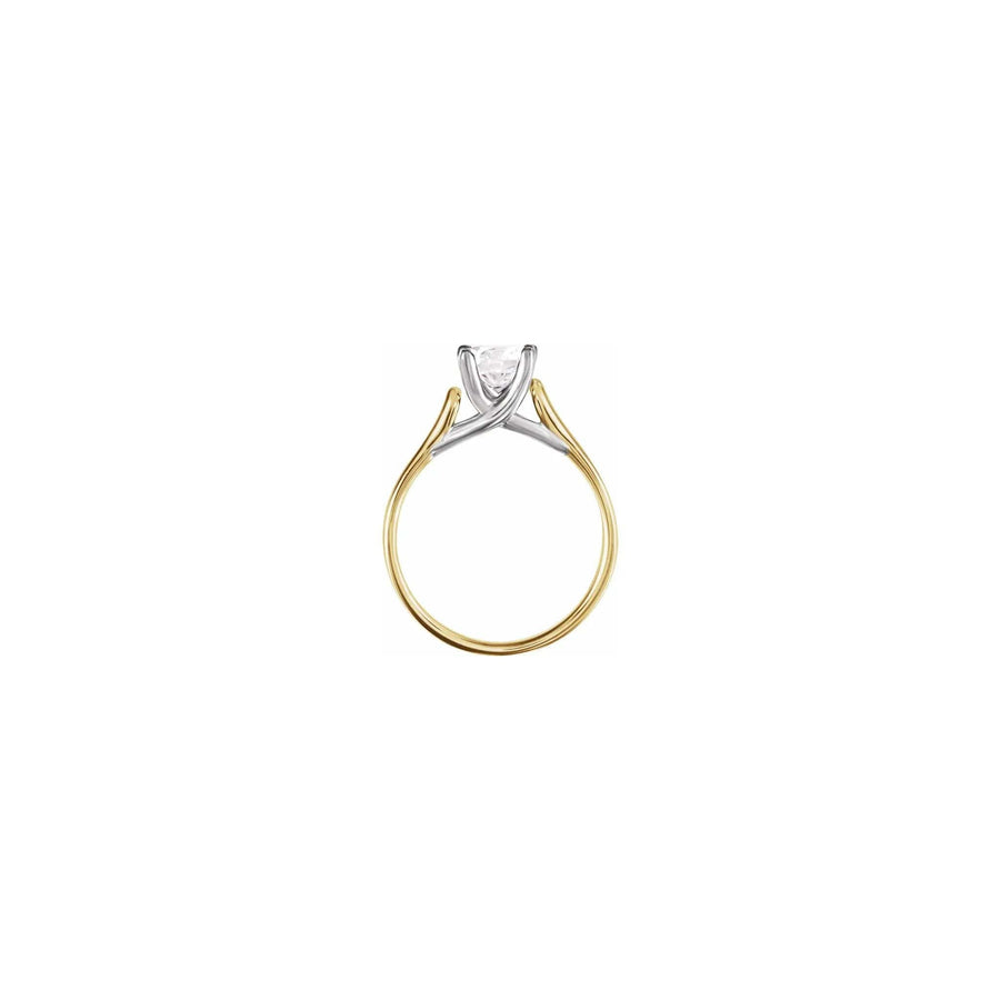 14k Yellow/White Gold Solitaire Engagement Ring Mounting - Skeie's Jewelers