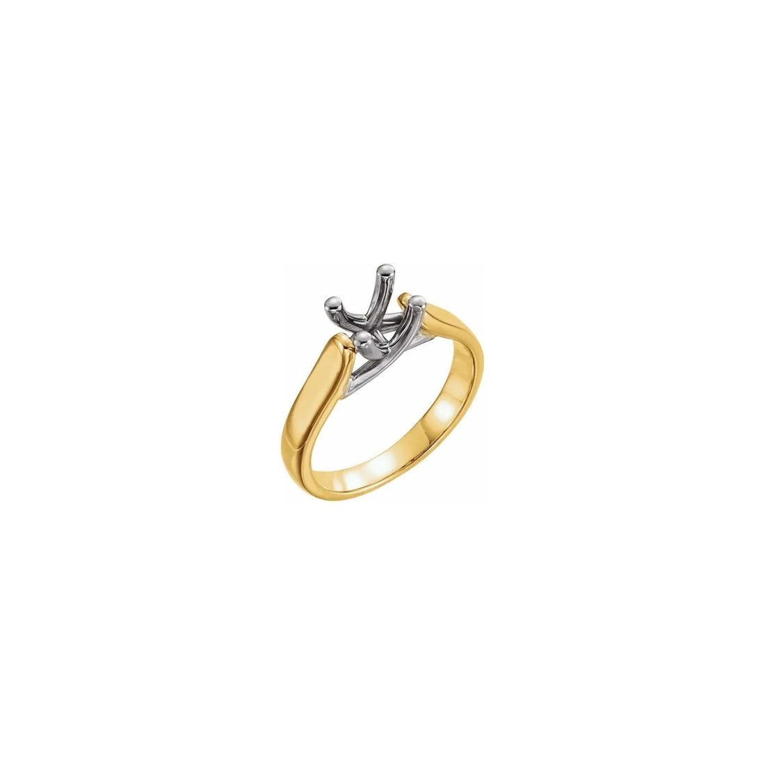 14k Yellow/White Gold Solitaire Engagement Ring Mounting - Skeie's Jewelers