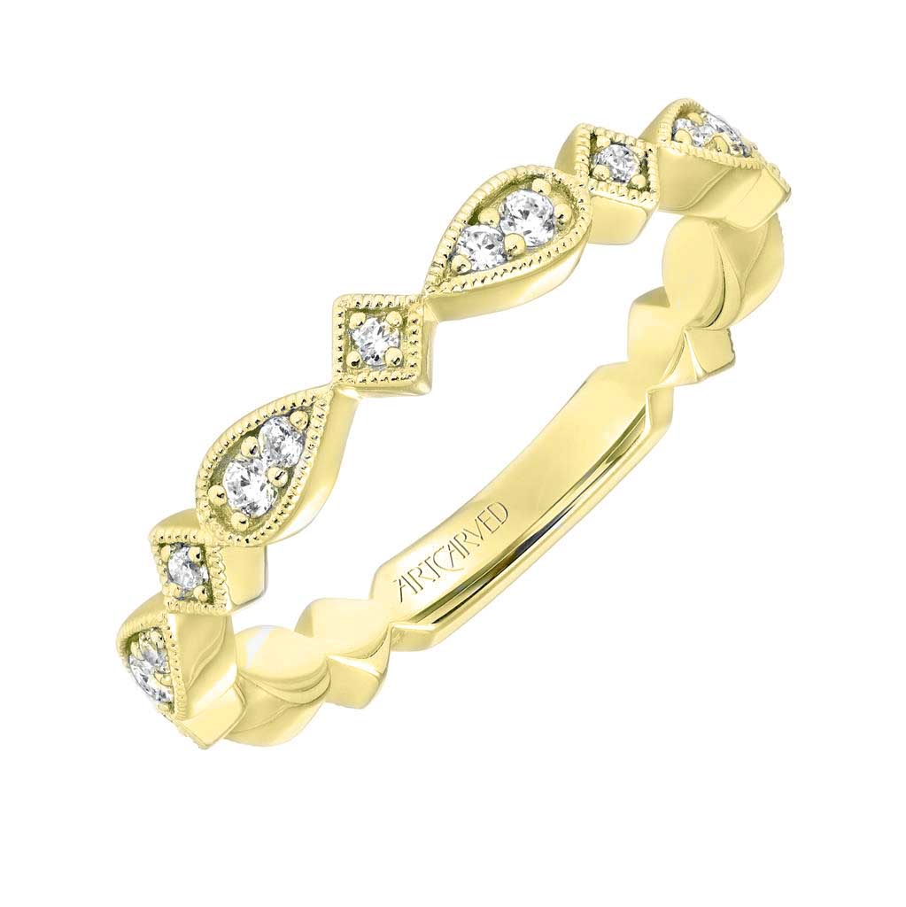 Frederick Goldman Diamond Milgrain Wedding Band