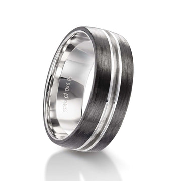 Furrer Jacot Palladium with Carbon Edges Band - Skeie's Jewelers