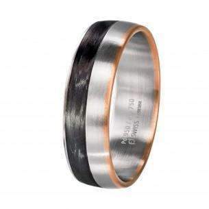 Furrer Jacot Two Tone with Carbon Stripe Band - Skeie's Jewelers