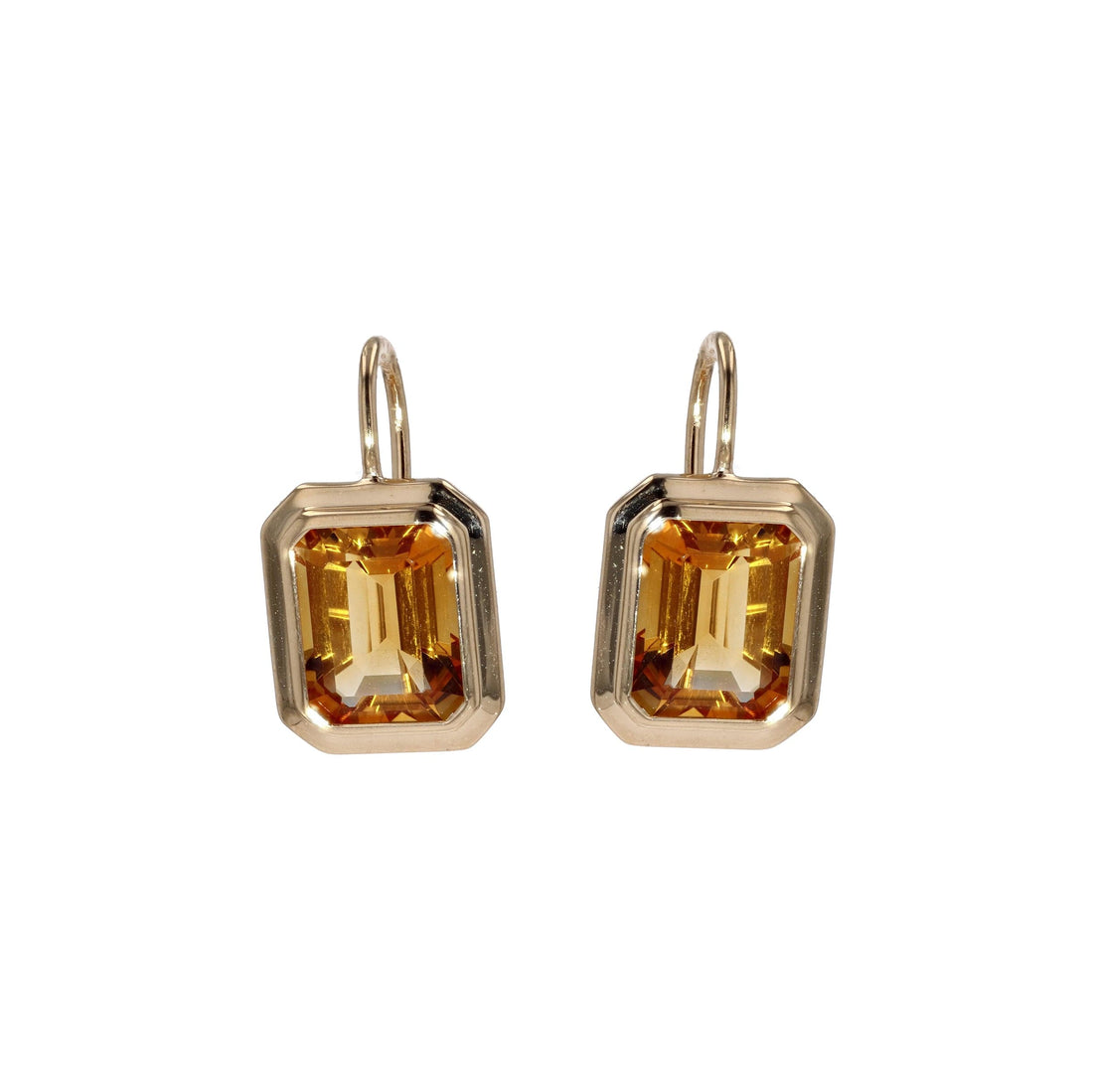 Goshwara 18k Yellow Gold Emerald Cut Gemstone Dangle Earrings
