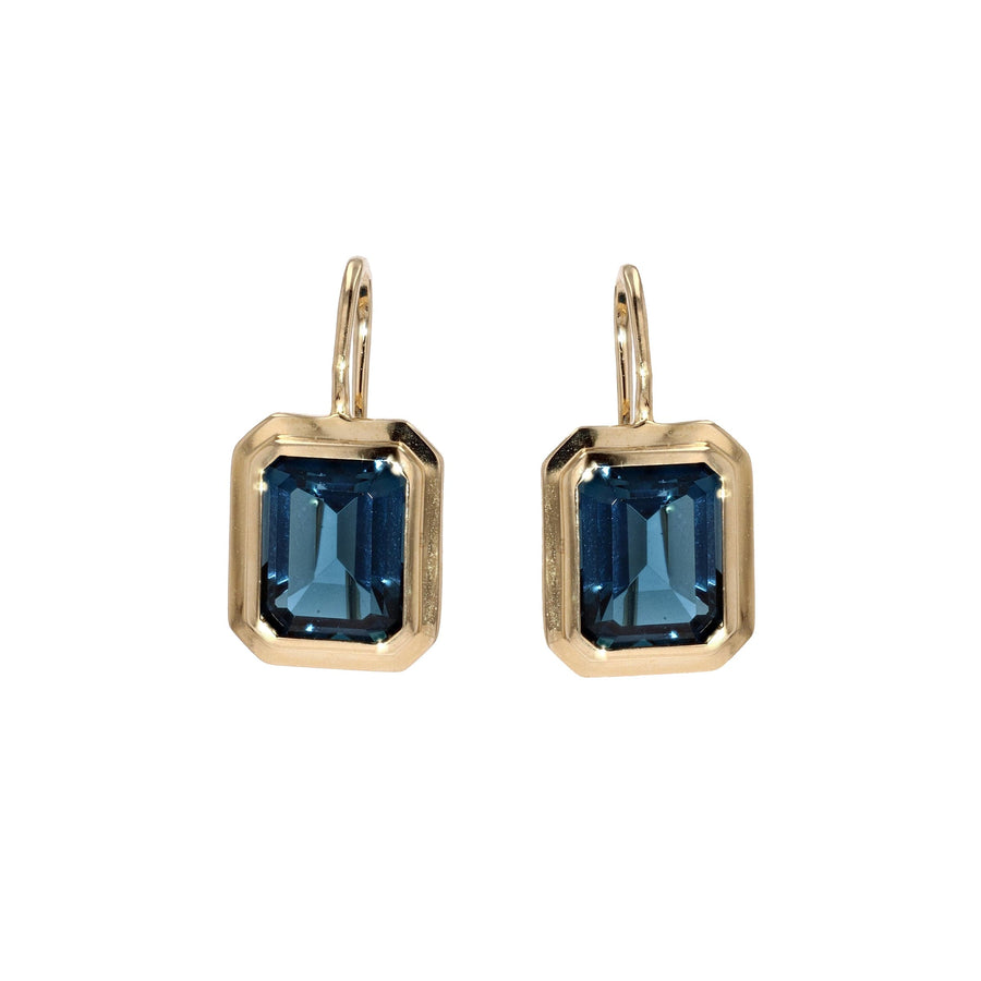Goshwara 18k Yellow Gold Emerald Cut Gemstone Dangle Earrings