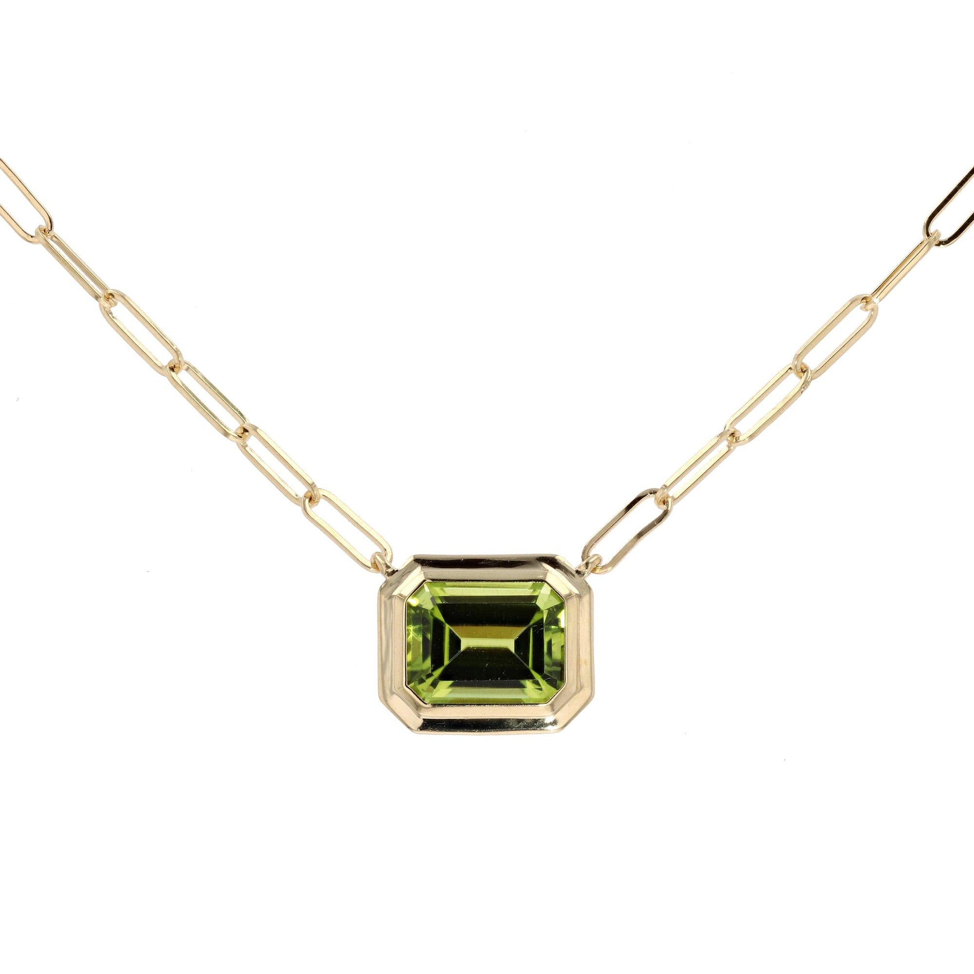 Goshwara 18k Yellow Gold Emerald Cut Gemstone Pendant Necklace