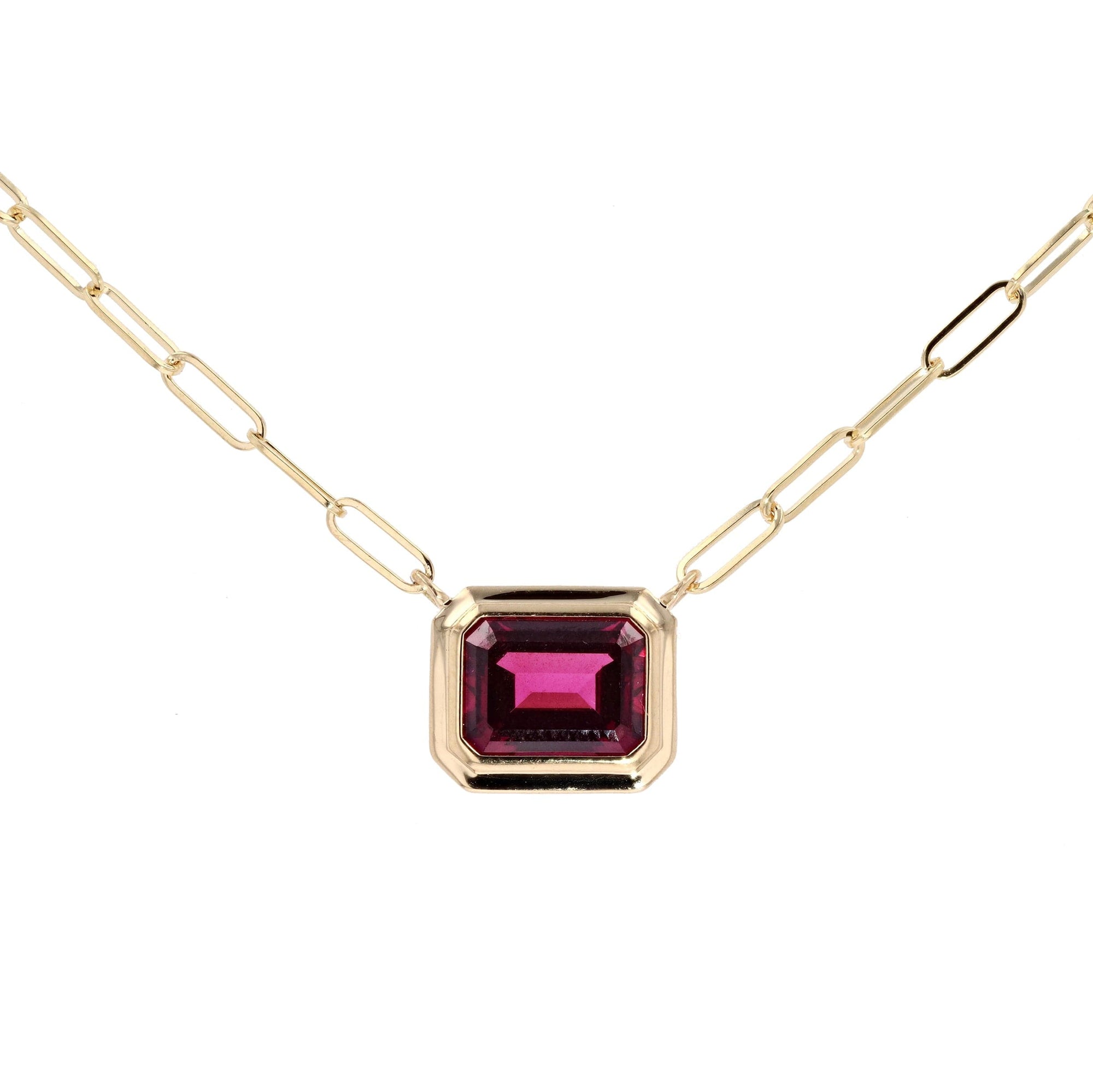 Goshwara 18k Yellow Gold Emerald Cut Gemstone Pendant Necklace