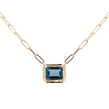 Goshwara 18k Yellow Gold Emerald Cut Gemstone Pendant Necklace