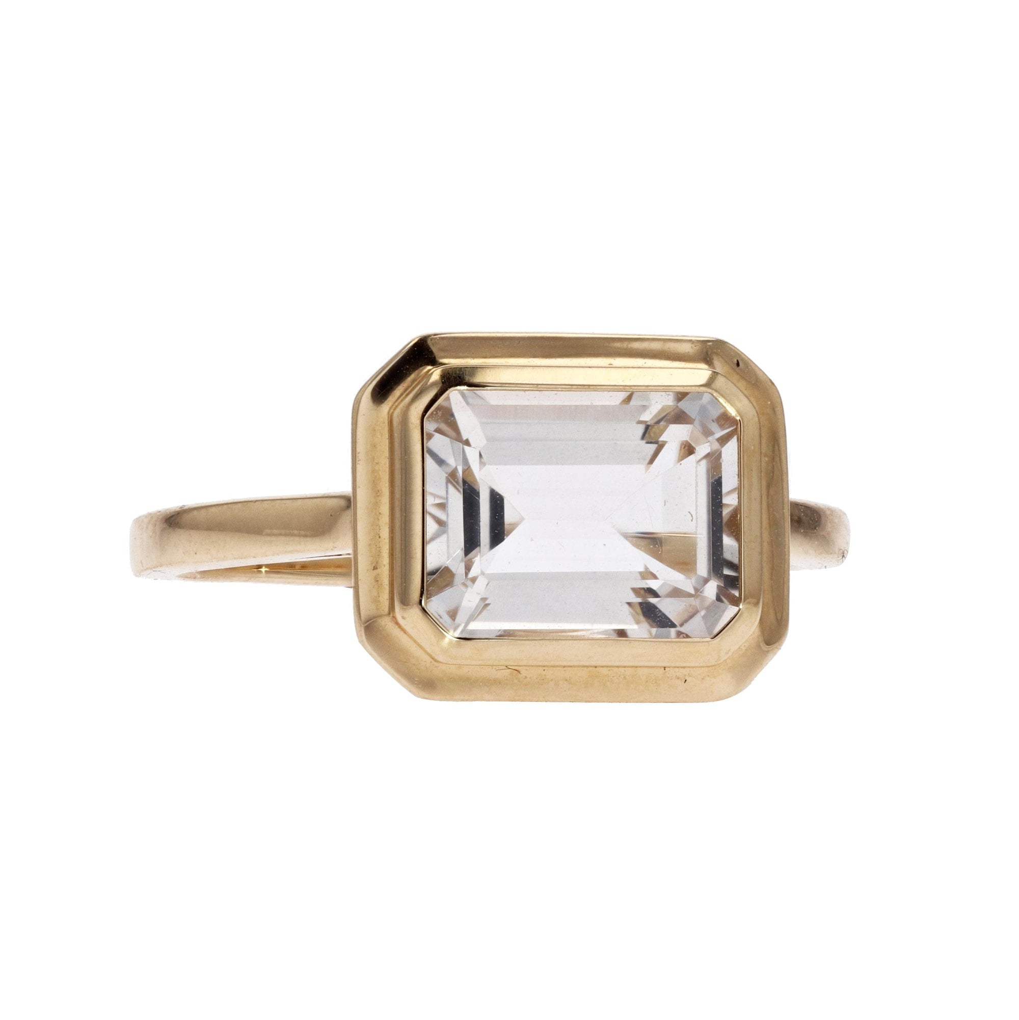 Goshwara 18k Yellow Gold Emerald Cut Gemstone Ring