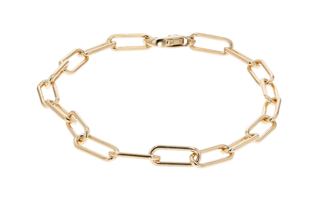 Gumuchian 18k Gold Small Rectangle Link Bracelet 7.5"