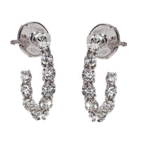 Gumuchian New Moon 18k White Gold Diamond Hoop Earrings