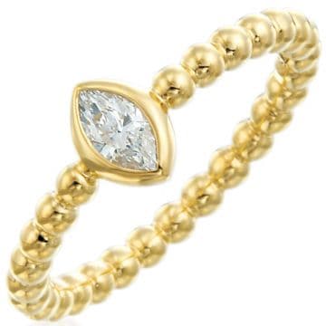 Gumuchian Nutmeg 18k Gold Beaded Marquise Diamond Ring