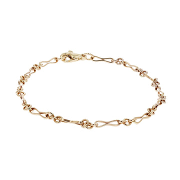 Yellow Gold 7.5" Bow Chain Bracelet