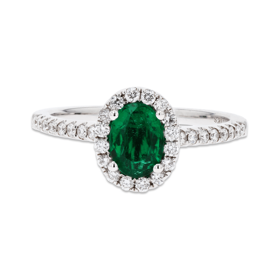 Jye's Emerald and Diamond Halo Ring