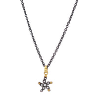 Oxidized Silver Diamond Star Pendant Necklace by Lika Behar