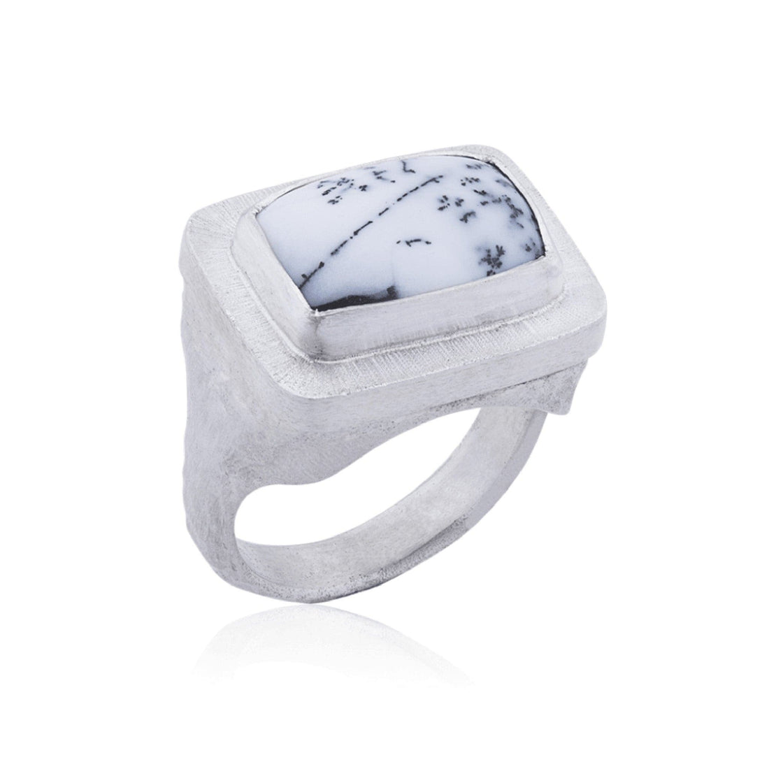 Dendritic Agate Pompei Sterling Silver Ring by Lika Behar