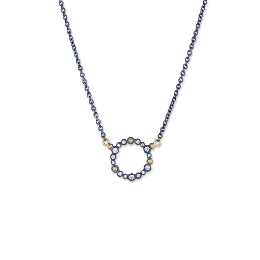 Diamond Circle Oxidized Sterling Silver Necklace by Lika Behar - Skeie's Jewelers