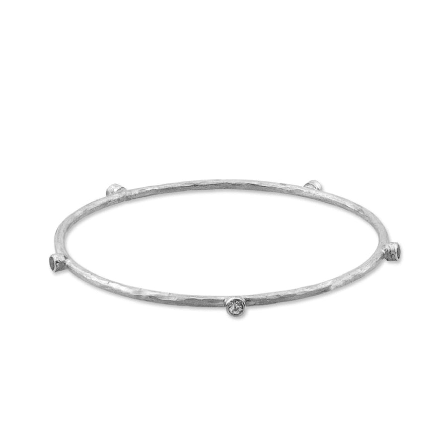 White Sapphire Silver Bangle Bracelet by Lika Behar - Skeie's Jewelers
