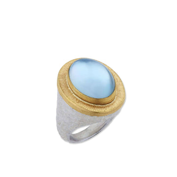 Blue Topaz Ring in Sterling Silver & Yellow Gold by Lika Behar - Skeie's Jewelers