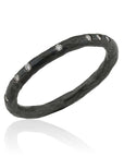 Oxidized Sterling Silver Flush-Set Diamond Band by Lika Behar
