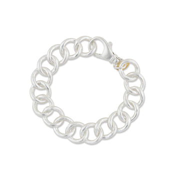 Sterling Silver Open Curb Chain Diamond Bracelet by Lika Behar