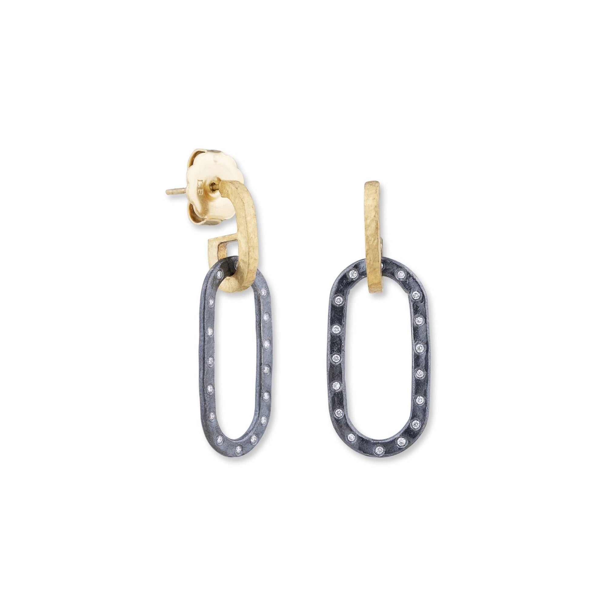 Lika Behar Oxidized Silver & 24k Gold 'Caroline' Dangle Earrings | CRL22-E-108-GXD