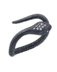 Oxidized Sterling Silver Diamond Head Snake Ring by Lika Behar Angle