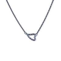 Oxidized Sterling Silver Diamond Heart Pendant by Lika Behar