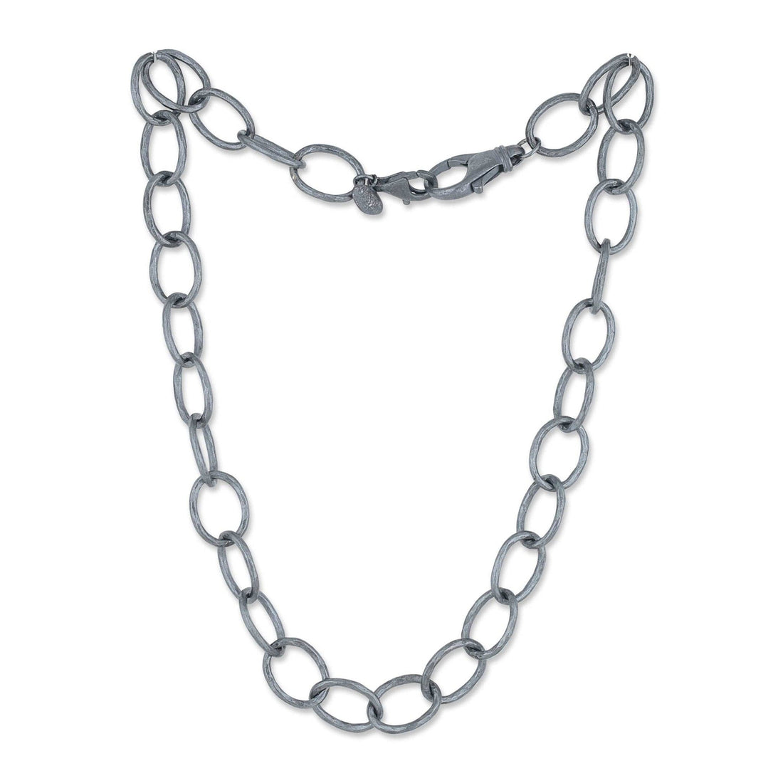 Oxidized Sterling Silver Oval Links Chain Necklace by Lika Behar
