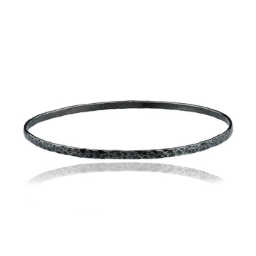Oxidized Sterling Silver Hammered Fusion Bangle by Lika Behar - Skeie's Jewelers