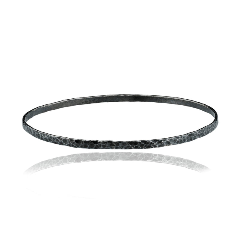 Lika Behar Oxidized Sterling Silver Hammered Bangle