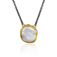 Keshi Pearl Necklace in Yellow Gold & Silver by Lika Behar