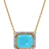 Lika Behar SB Turquoise Diamond Halo Pendant Necklace