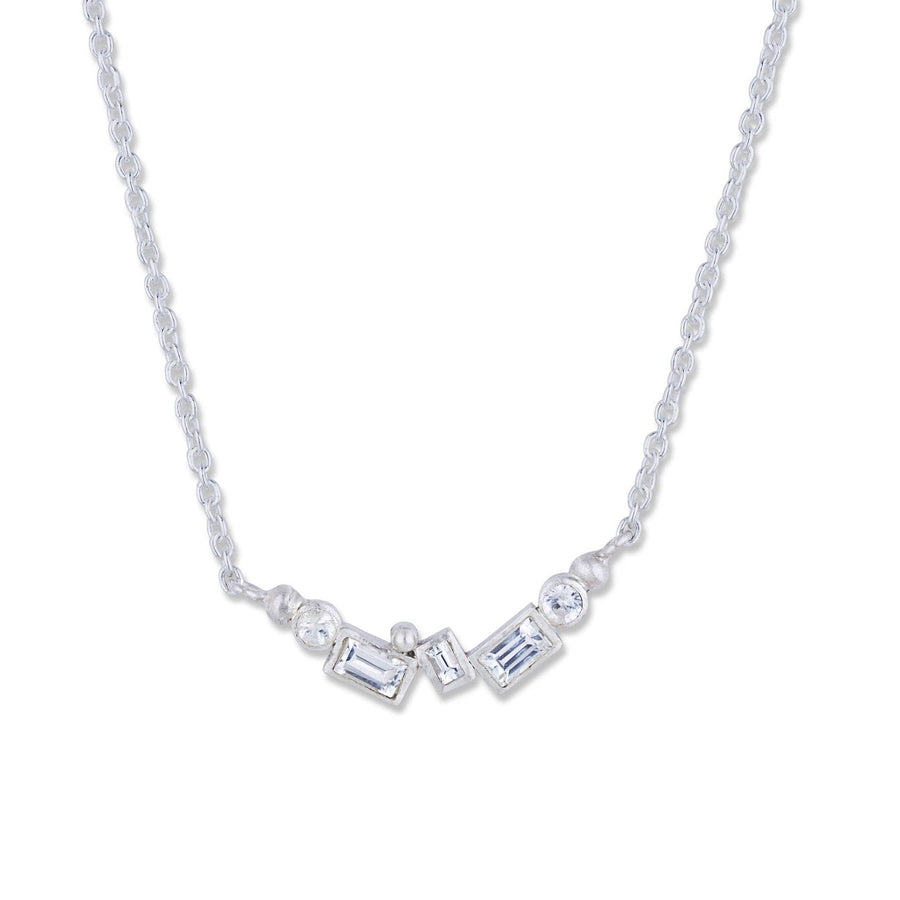 Sterling Silver White Sapphire Baguette 'Dylan' Necklace by Lika Behar