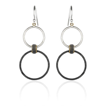 Sterling Silver Bubble Earrings with 24k Gold Accents by Lika Behar