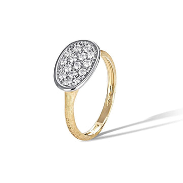 Marco Bicego Lunaria Pave Diamond Ring 18k Gold East to West