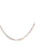 Midas Rose Gold Paperclip Chain Necklace