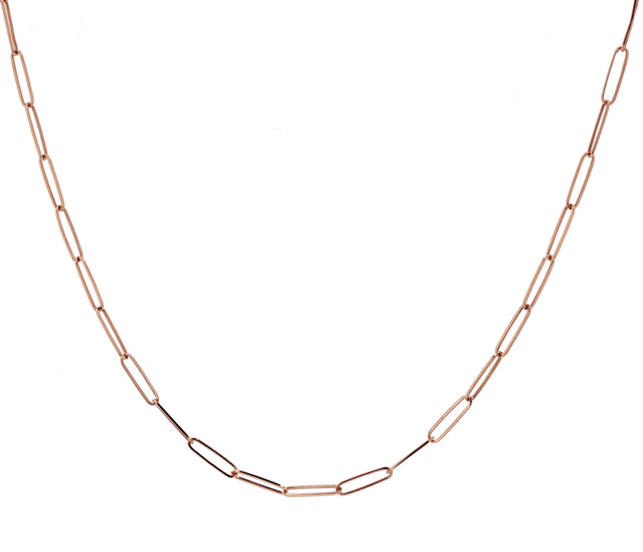 Midas Rose Gold Paperclip Chain Necklace