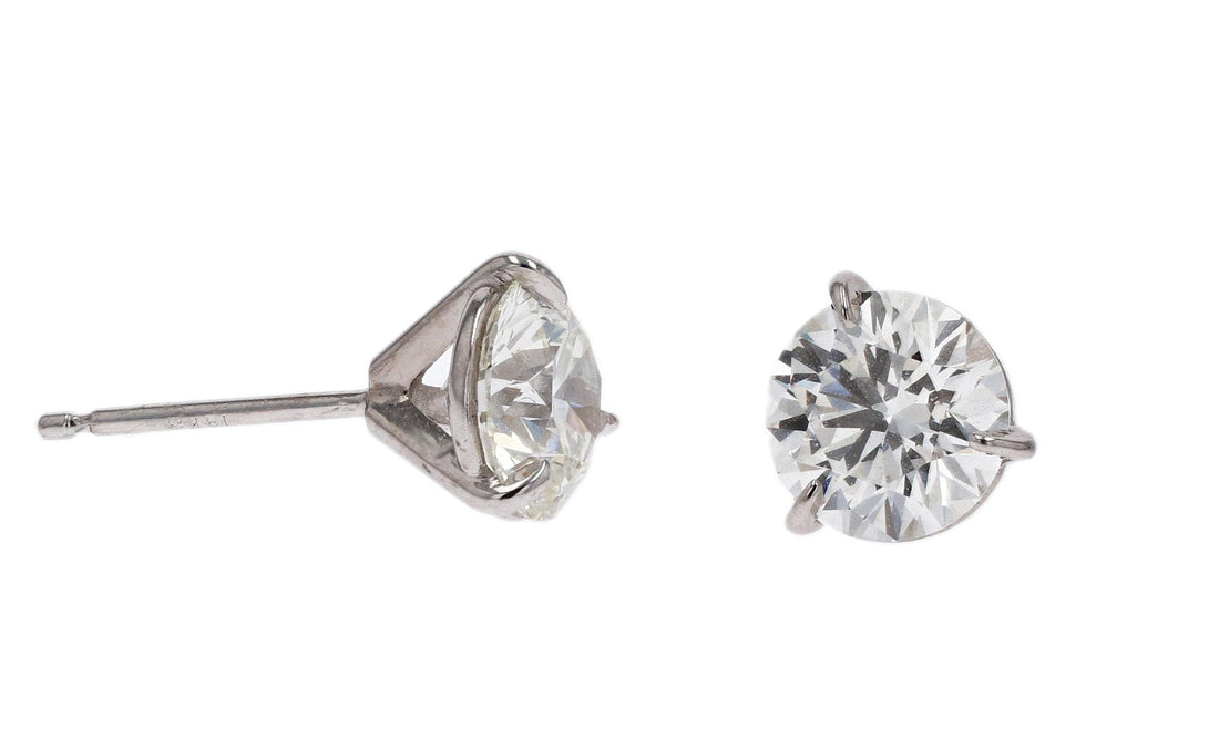 Platinum Three Prong Forevermark Black Label Diamond Stud Earrings - Skeie's Jewelers