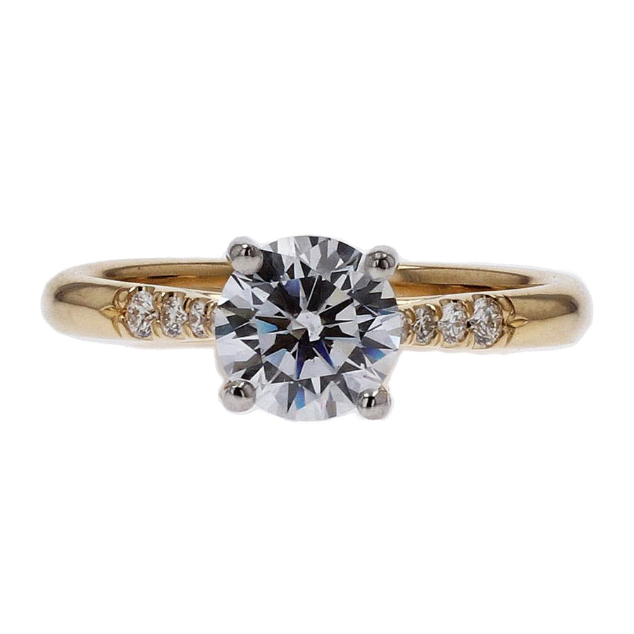 Round Diamond Graduated Sidestones Engagement Ring - Semi-Mount