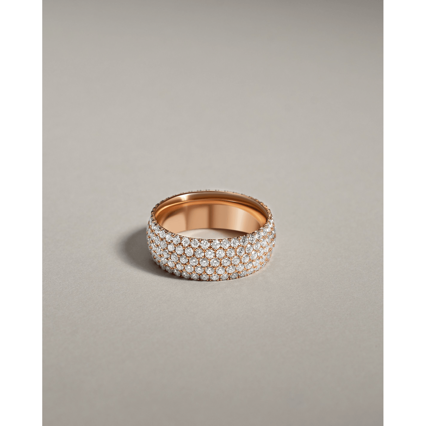 Precision Set Five Row Diamond Pave Eternity Band